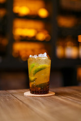 unusual beautiful cocktail. lemonade
