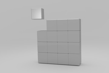 3D rendering of blank cubes