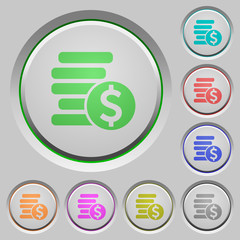Dollar coins push buttons