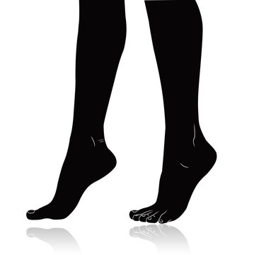 Woman feet silhouette