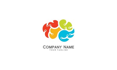 Colorful Creative Brain Logo