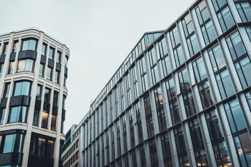 Large office buildings with 3 point perspective