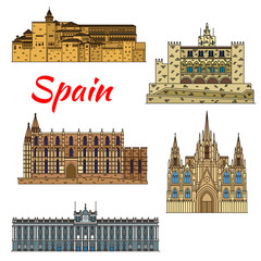 Travel landmark icons of Spain © Vector Tradition