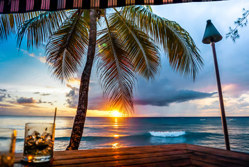 Sunset view at Barbados beach 