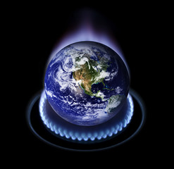 Global Warming. The planet earth image provided by NASA.
