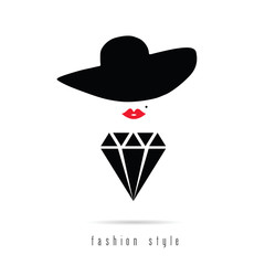 diamond girl icon fashion style illustration
