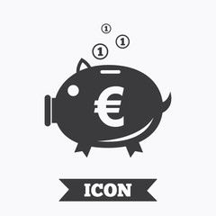 Piggy bank sign icon. Moneybox symbol.