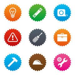 Repair, construction icons. Engineering signs.