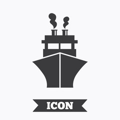 Ship or boat sign icon. Shipping delivery symbol.