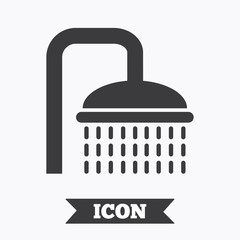 Shower sign icon. Douche with water drops symbol.