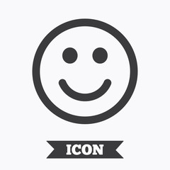 Smile icon. Happy face symbol.
