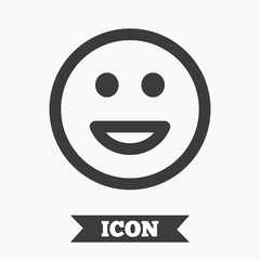 Smile icon. Happy face symbol.