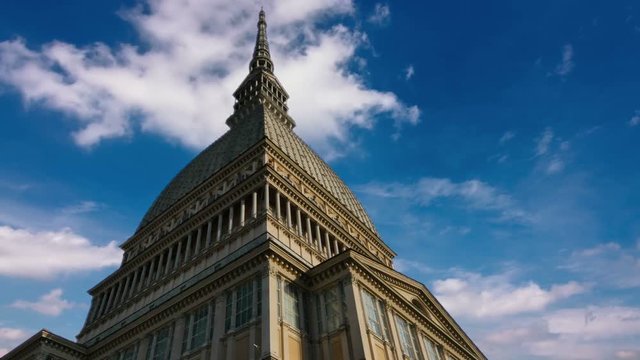 mole antonelliana turin clouds moving fast time lapse italy
