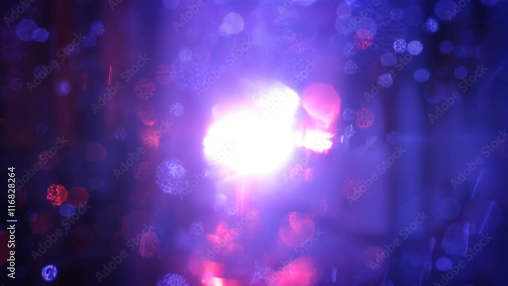 Poster blue and red bokeh lights. seamless loop abstract motion background 4k uhd (3840x2160)