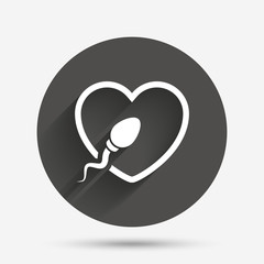Sperm sign icon. Fertilization symbol.