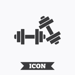 Dumbbells sign icon. Fitness sport symbol.