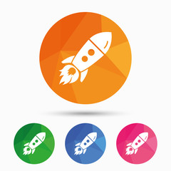 Start up icon. Startup business rocket sign.