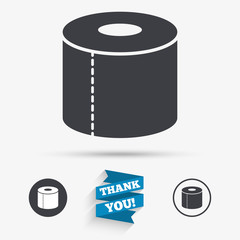 Toilet paper sign icon. WC roll symbol.