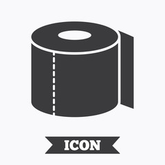 Toilet paper sign icon. WC roll symbol.