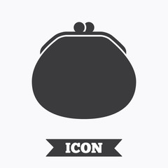 Wallet sign icon. Cash bag symbol.