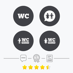 WC Toilet icons. Gents and ladies room.