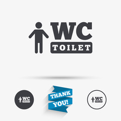 WC men toilet sign icon. Restroom symbol.