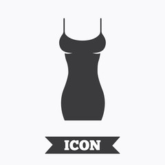 Women dress sign icon. Intimates and sleeps.