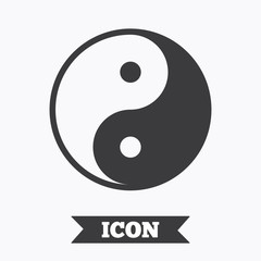 Ying yang sign icon. Harmony and balance symbol.
