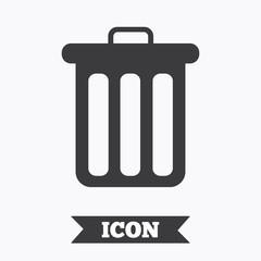 Recycle bin sign icon. Bin symbol.