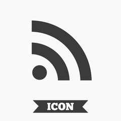 RSS sign icon. RSS feed symbol.