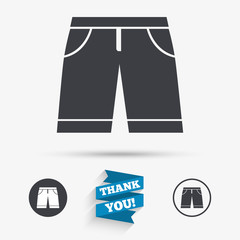 Men's Bermuda shorts sign icon. Clothing symbol.