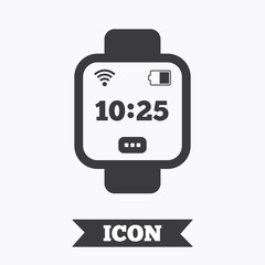 Smart watch sign icon. Wrist digital watch.