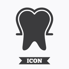 Tooth enamel protection sign icon. Dental care symbol.