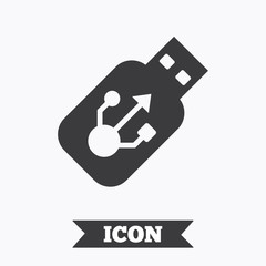 Usb sign icon. Usb flash drive stick symbol.