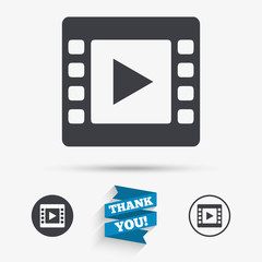 Video sign icon. Video frame symbol.