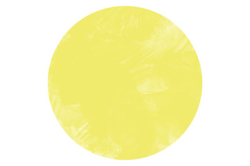 Abstract hand drawn circle of yellow watercolor background logo on white background, illustration, copy space for text