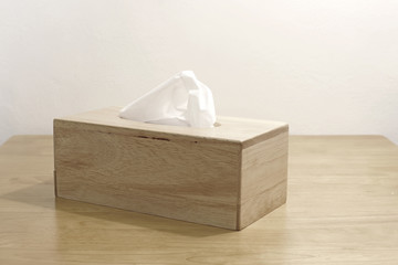 tissue paper in wooden box