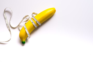 banana with measurement tape men penis size concept
