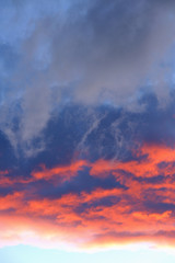 Fiery cloud at sunset