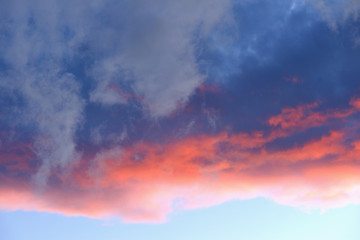 Fiery cloud at sunset