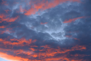 Fiery cloud at sunset