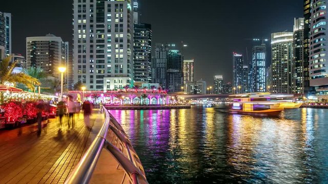 Time Lapse of the Marina area of Dubai.