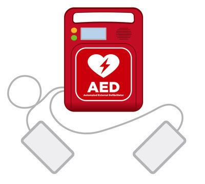 AED(Automated External Defibrillator), main machine and electrode pads