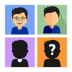 Different Styles of Avatar Face Icon - Social Media Profile Picture Illustration
