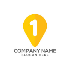 Number 1 gps icon logo vector