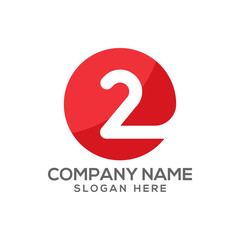 Number 2 icon logo vector