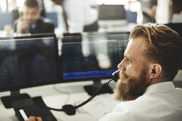 Businessman Working Finance Trading Stock Concept