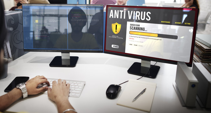 Antivirus Alert Firewall Hacker Protection Safety Concept - Powered by Adobe