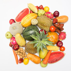 Asian Tropical fruits isolated