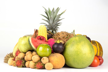 Asian Tropical fruits isolated